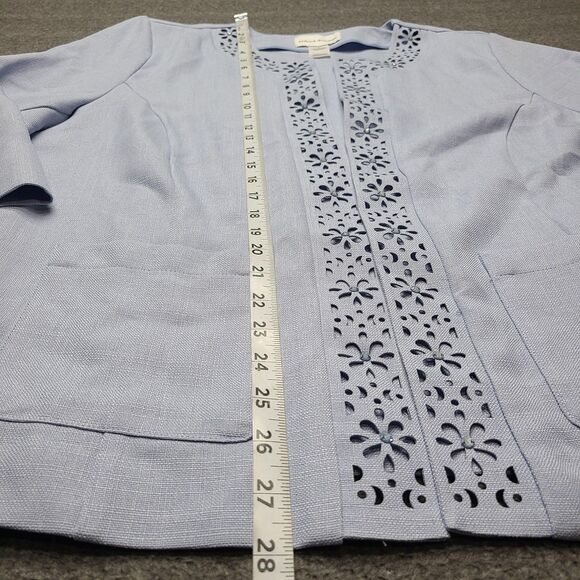 Alfred‎ Dunner Jacket Womens 16 Southampton Open Front 3/4 Sleeve Lace Trim New - Picture 2 of 8